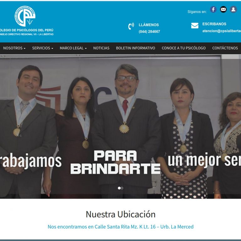 Portada sitio web colegio de psicologos